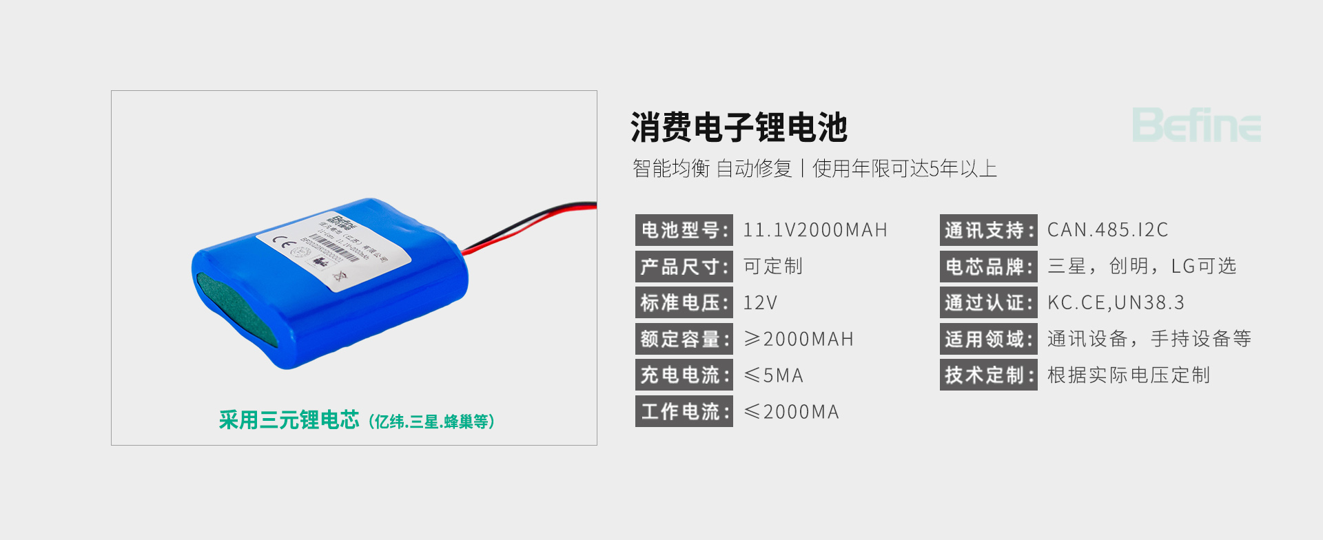 11.1V2Ah-消费电子锂电池(图3)